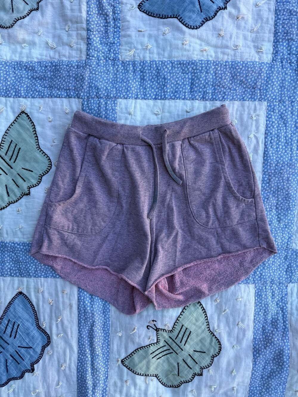 ASOS Women's Heathered Purple Drawstring Lounge Shorts